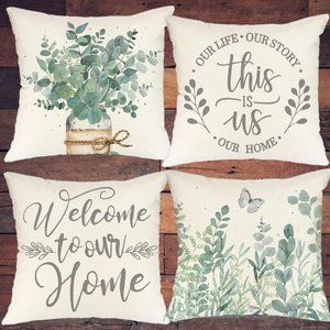 Decorative Pillow Covers Spring Summer Couch Throw Accent Farmhouse Decor 18x18